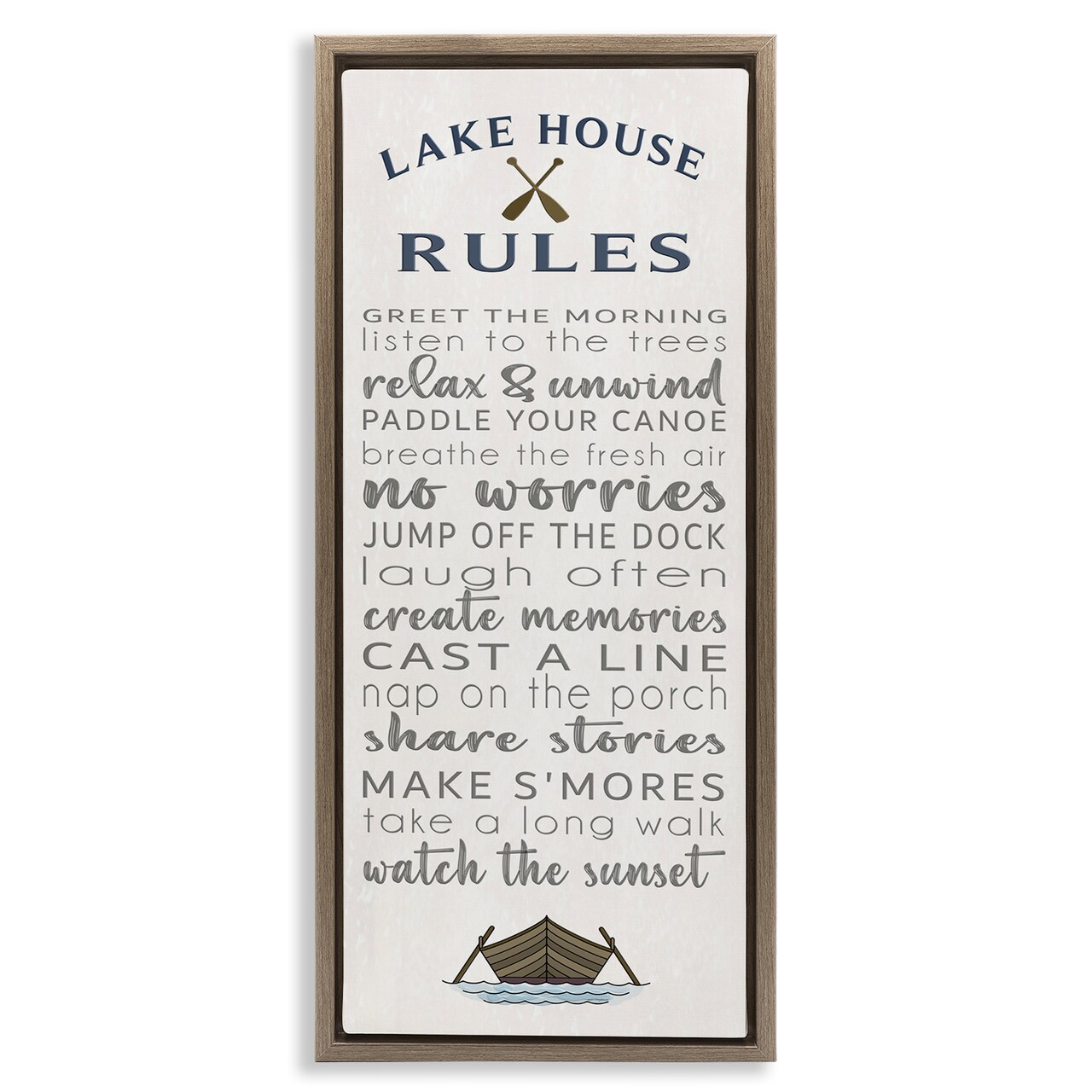 Stupell Industries Fun Lake House Rules Floating Frame Design by Seven Trees Design